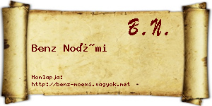 Benz Noémi névjegykártya
