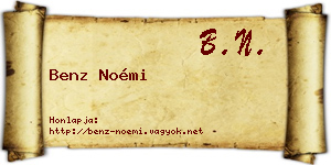 Benz Noémi névjegykártya